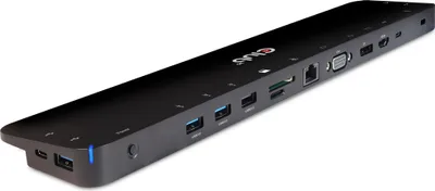 Produktbild von CLUB3D USB Type C 3.2 Gen1 Triple Display Dynamic PD Charging Dock 100W PD Power charger, Andocken, USB 3.2 Gen 1 (3.1 Gen 1) Type-C, Schwarz, Lenovo Dell Acer Asus. MSI. Toshiba Apple HP Razer, Meets ROHS, FCC, and CE EMI requirements, 9 g