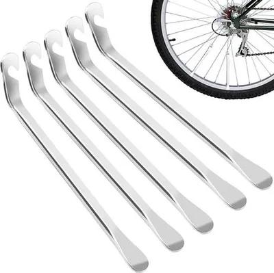 Produktbild von Fahrradreifenheber aus Metall – 5 Stück, Kohlenstoffstahl, zur Reifenreparatur