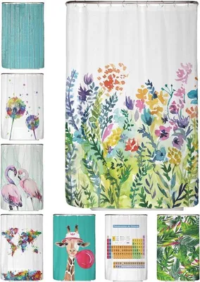 Productafbeelding van Ibenzoa® Douchegordijn 120 x 200 cm – waterdicht, schimmelwerend, machinewasbaar | kleurrijk bloemenmotief