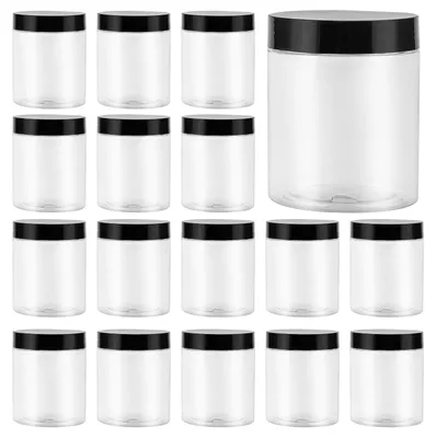 20 Kunststoffbehälter 300 ml mit Deckel, rund, transparent