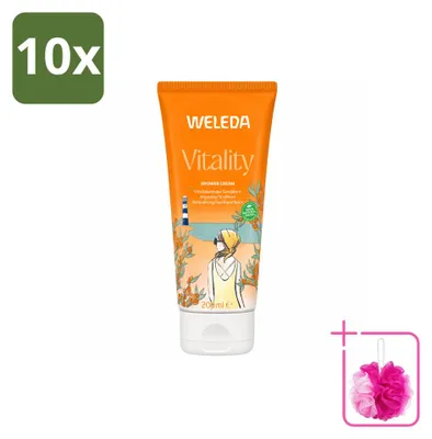 Image de 10 x Crème douche revitalisante à l'argousier Weleda - 200 ml - Pack économique - 10 pièces