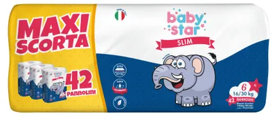 Produktbild von PANNOLINI BABYSTAR SLIM MAXISCORTA, Größe 6, 42 Stück