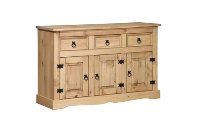 Produktbild von SIT Möbel Sideboard | 3 Schubladen, 3 Türen | Kiefer massiv | Natur, gewachst | B 132 x T 44 x H 84 cm | 19001-00 | Serie SIDEBOARD