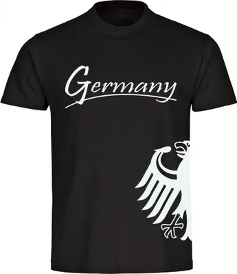 Produktbild von multifanshop Kinder T-Shirt - Germany - Adler seitlich, schwarz, Größe 128