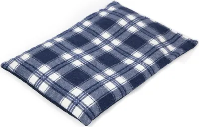 Produktbild von Leinsamenkissen 30 x 20 cm, Flanell karo-blau - Als Wärmekissen & Kältekissen - Körnerkissen für Mikrowelle und Backofen - 30x20cm