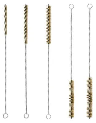 Immagine prodotto di Set di spazzole metalliche, con setole in ottone e acciaio, composto da 5 pezzi, con dimensioni da 6 a 15 mm, per la pulizia di tubi