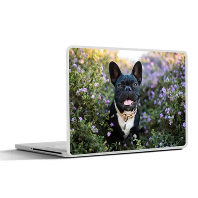 Produktbild von MuchoWow® Laptop Aufkleber Sticker Cover Blumen - Tier - Lila 30x22 cm - Laptop-Sticker