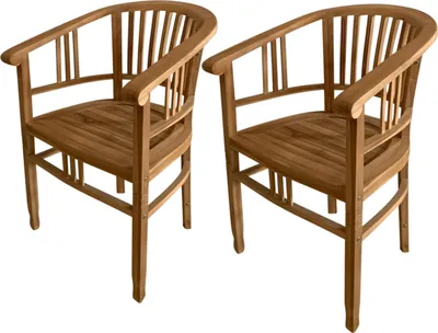 Image de Axi Talia Ensemble De 2 Chaises De Jardin En Bois De Teck | Assises Avec Dossier Haut Et Arrondi Pour Terrasse / Balcon / Extérieur