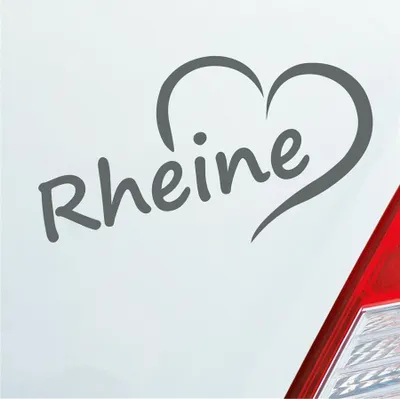 Produktbild von Auto Aufkleber Rheine Herz Stadt City Liebe Love Heimat 14,5x8 cm Grau Sticker Heckscheibenaufkleber