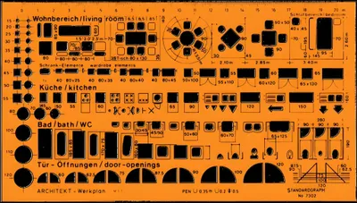 Produktbild von Standardgraph Architekt-Werkplanschablone Maßstab 1:100