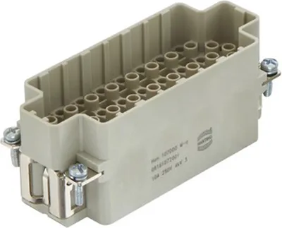 Immagine prodotto di HARTING Han 107DDD inserto maschio (M) connettore a crimpare, 107 poli + PE 250 V, 10 A - 1 pezzo