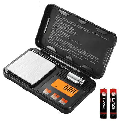 Digitale Taschenwaage 200 g, 0,01 g Genauigkeit, klappbar, schwarz