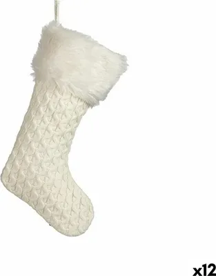 Produktbild von Weißer Weihnachtsstrumpf Weihnachtsschmuck 28 x 4 x 46 cm (12 Stück)