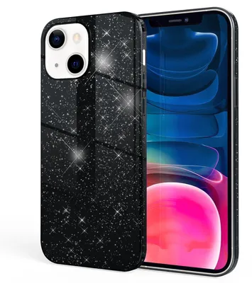 Image de NALIA Étui robuste à paillettes pour iPhone 13 Mini, Étui de protection hybride brillant Étui en silicone renforcé Noir
