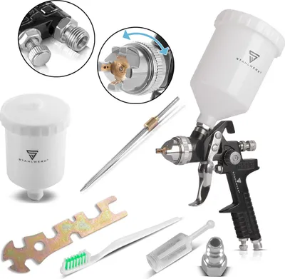 Produktbild von STAHLWERK HVLP Lackierpistole SG-600 ST 1,4 mm Düse 600 ml Fließbecher