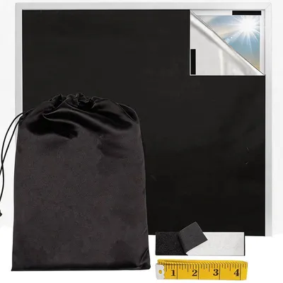 Produktbild von Verdunklungsrollo ohne Bohren – 100% Lichtblockierend, 420D Oxford, zuschneidbar, Klettband – Für Dachfenster & Reisen (145x200cm)