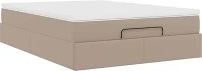 Produktbild von Ottoman-Bett mit Matratze Cappuccino-Braun 140x190cm Kunstleder