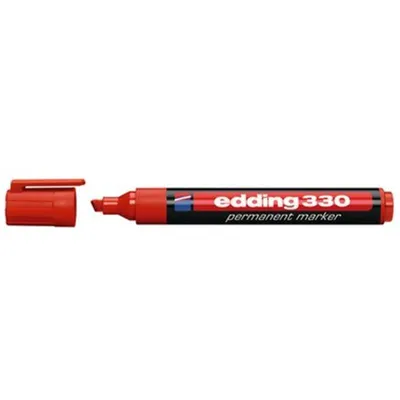 Produktbild von edding Permanentmarker edding 330, Keilspitze, Strichstärke 1 - 5 mm, nachfüllbar, rot