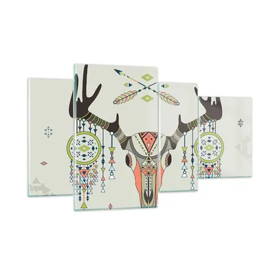 Produktbild von Bilder auf glas - Hirsch Mandala Spiritualität wild - 120x70cm - Glasbilder - Wandbilder - Kunstdruck - Wanddekoration aus Glas - Glas Bilder - Wandbild auf Glas - GDL120x70-3154