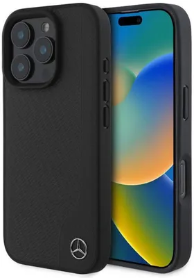 Produktbild von Mercedes-Benz iPhone 16 Pro Back cover case - Magsafe wood imitation - Black