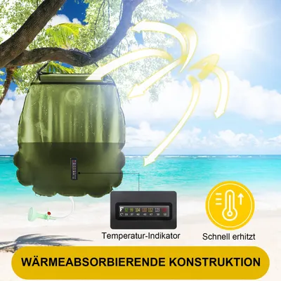 Obrázok produktu pre Solárna sprchová taška Camping 20L, solárna sprcha Vodná taška Ručná sprchová hadica Prenosná, vonkajšia sprcha Solárny ohrievač pre turistiku Leto