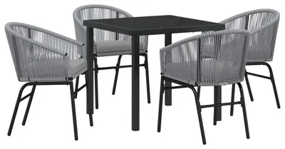 Produktbild von Garten Essgruppe 5 pcs Anthrazit Pulverbeschichteter Stahl