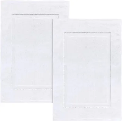 Produktbild von Unyqoos® Set aus 2 n Duschmatten in Salbeigrün aus weicher Baumwolle, 53,3 x 86,4 cm