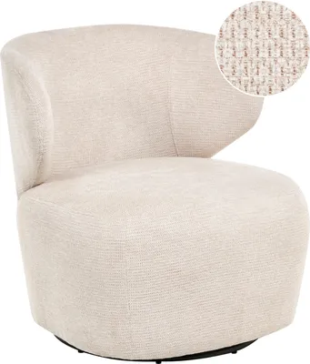 Produktbild von BELIANI Sessel Beige Stoff Drehbar Metallgestell Modernes Design Drehsessel Loungesessel Clubsessel Stoffsessel für Wohnzimmer Schlafzimmer Flur