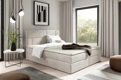 Obrázek produktu pro Čalouněná postel 200x200 ALTANA - béžová + topper