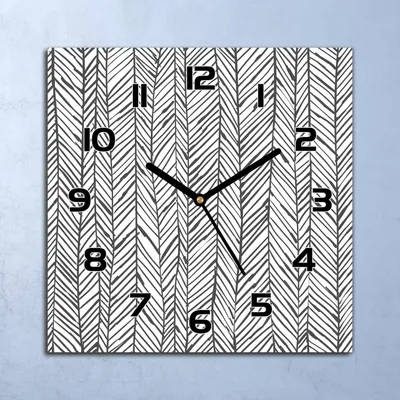 Produktbild von Wanduhr Echt-Glas-Küchenuhr Fischgrätenmuster Quarz Lautlos 30x30 Deko Bilder