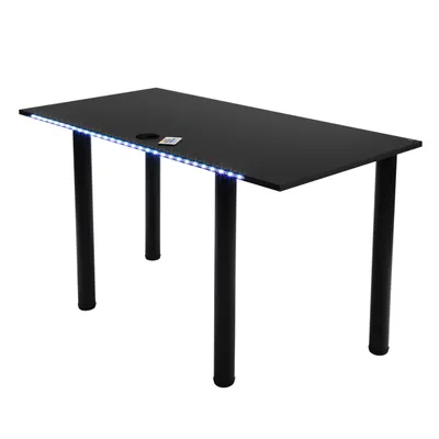Produktbild von MÖBELSYSTEM Tisch mit LED-Beleuchtung, Kabelmanagementsystem/Kabeldurchgänge,Schwarz