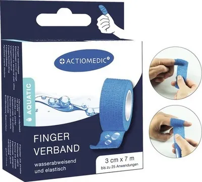 Produktbild von Actiomedic® Aquatic Schnellverband, blau 7m