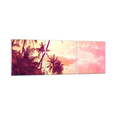 Produktbild von Bilder auf glas - palme dschungel - 90x30cm - Glasbilder - Wandbilder - Bilder - Kunstdruck - zum Aufhängen bereit - Wanddekoration aus Glas - Glas Bilder - Wandbild auf Glas - 3 Teile - GCA90x30-3994