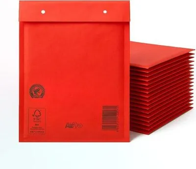 Obrázok produktu pre Poštové tašky Kuriérska zásielka Vzduchové vankúšiky 180 x 265 mm D14 100 kusov Červená