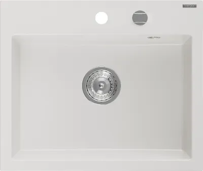 Produktbild von Mexen Oscar Granitspüle 1-becken 580 x 490 mm, weiß, Chrom-Siphon - 6519581000-20
