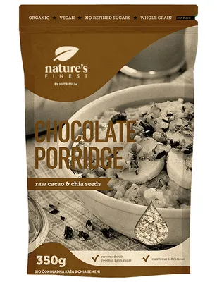 Produktbild von Chocolate Porridge - Pulver mit HAFERKLEIE, Kakaopulver, Kokosnuss Palmzucker - 350g