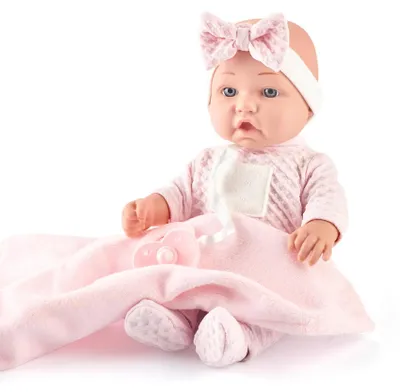 Productafbeelding van Realistische Baby Doll Set - Inclusief Fopspeen, Fles en Zacht Dekentje - 30 cm