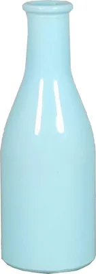 Produktbild von INNA-Glas Glasflasche ANYA, hellblau, 18 cm, Ø 6,5 cm - Flaschenvase