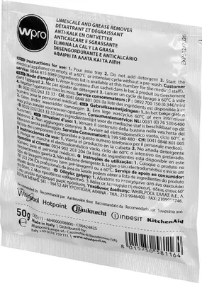 Image de WPRO 484000008801 Ontkalker Vaatwasser / Wasmachine 600 G