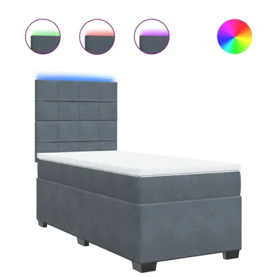 Produktbild von Boxspringbett mit Matratze Dunkelgrau 80x200 cm Samt