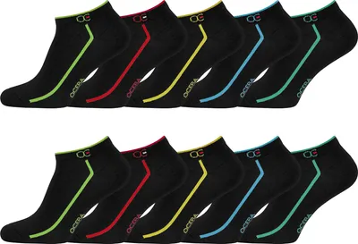 Produktbild von Schwarze Sneaker Uni mit  bunten Neon Streifen in Gr. 47-50