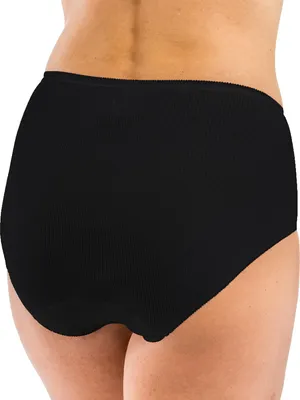 Produktbild von HERMKO 12503820 Damen Taillenslip Doppelripp mit Spitzendetail aus Baumwolle, Farbe:schwarz, Größe:40/42 (M)