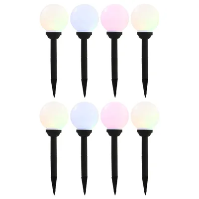 Zdjęcie produktu dla Lampy solarne do ogrodu, 8 szt., LED, kuliste, 15 cm, RGB