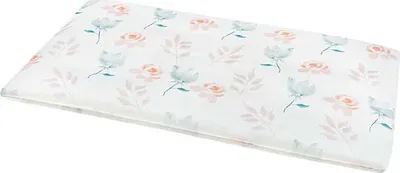 A rectangular pillow with a floral pattern.