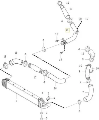 Image de VOLVO V40 V40CC Refroidisseur d'air de suralimentation Tube d'admission OE 31411651