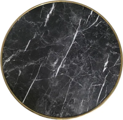 Image de Plateau de table en  Noir cerclage doré pour Exterieur, Diametre 60 cm