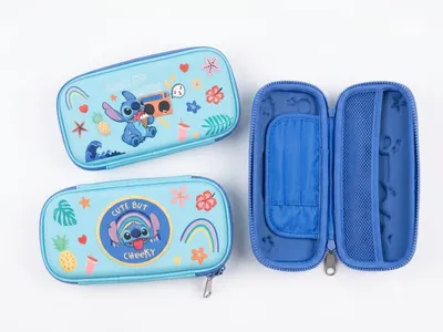 Produktbild von Disney Stitch Federmäppchen 22 cm – Federtasche mit Fächern & Reißverschluss