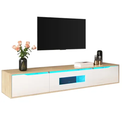 Produktbild von TV Lowboard Hochglanz-TV-Schrank mit farbwechselndem LED-Licht tv möbel TV-Board fernsehtisch Fernsehschrank für Wohnzimmer Schlafzimmer