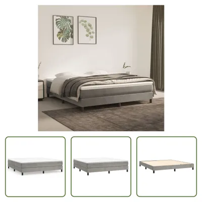 Produktbild von The Living Store Bettgestell Hellgrau 160x200 cm Samt