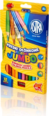 Zdjęcie produktu dla Astra Kredki Jumbo Trjktne  12 Tczowych Kolorw Z Temperwk